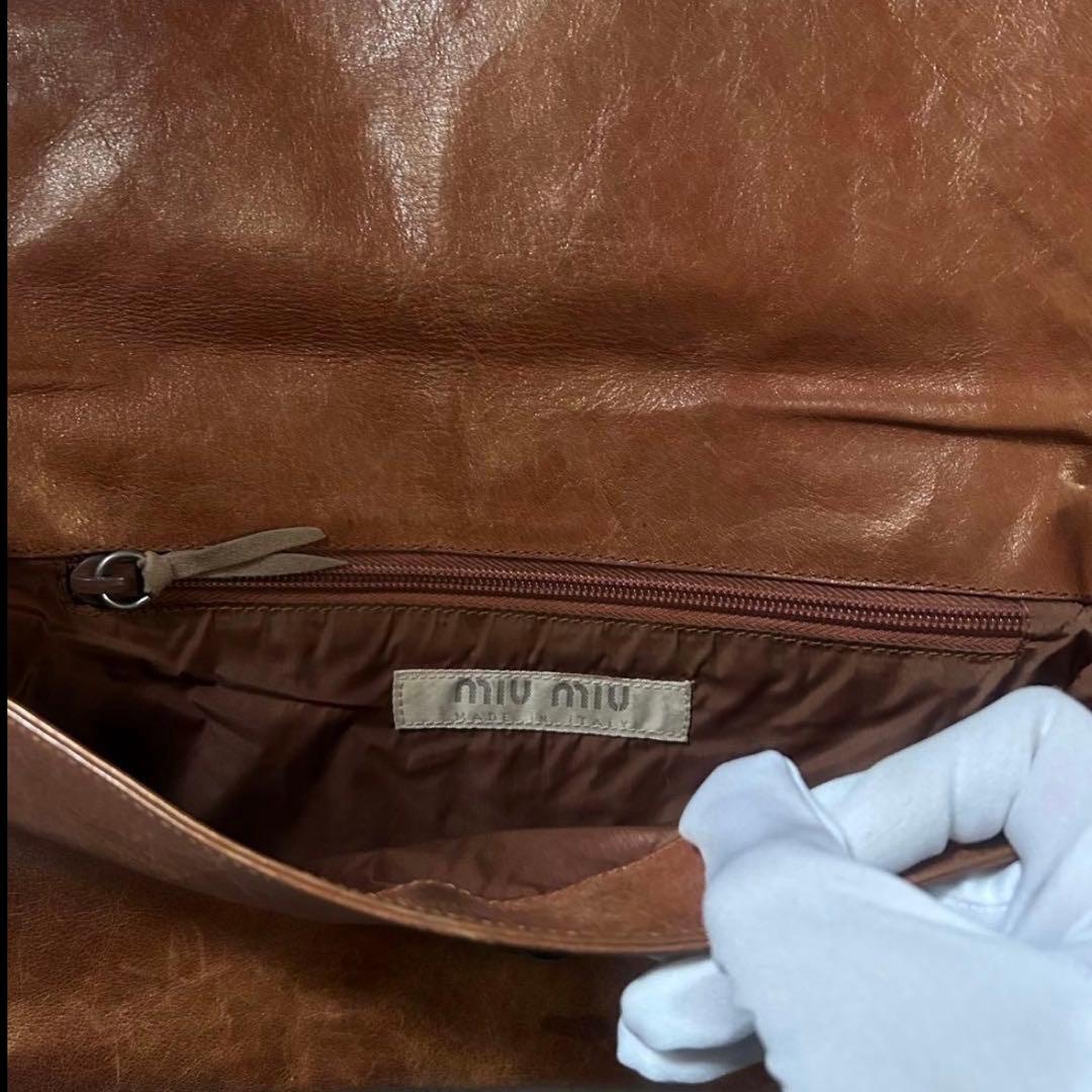 【超激レア❗️】archive miumiu レザー　ショルダーバッグ　ブラウン