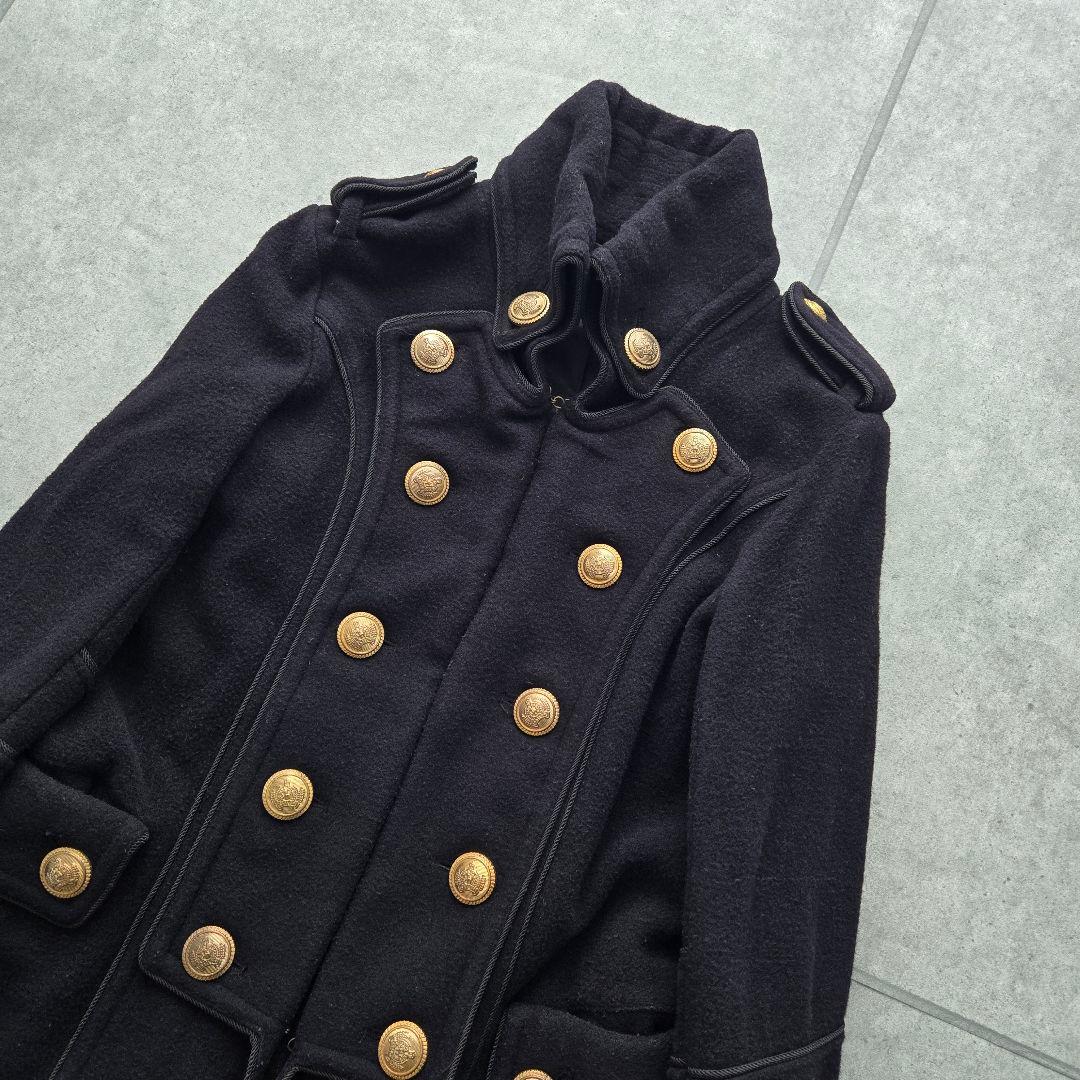 ヴィンテージ ナポレオンコート 金ボタン ブラック ウール
