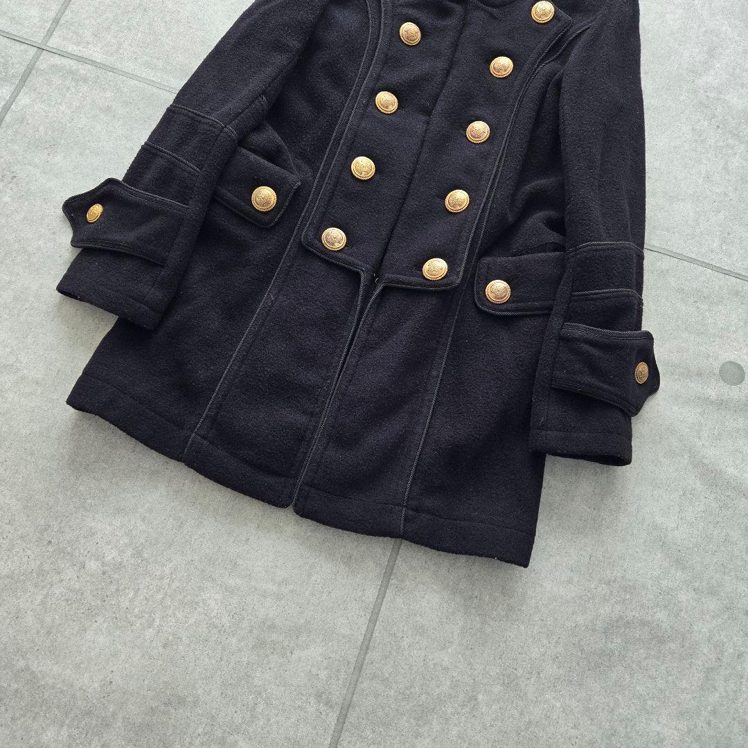 ヴィンテージ ナポレオンコート 金ボタン ブラック ウール