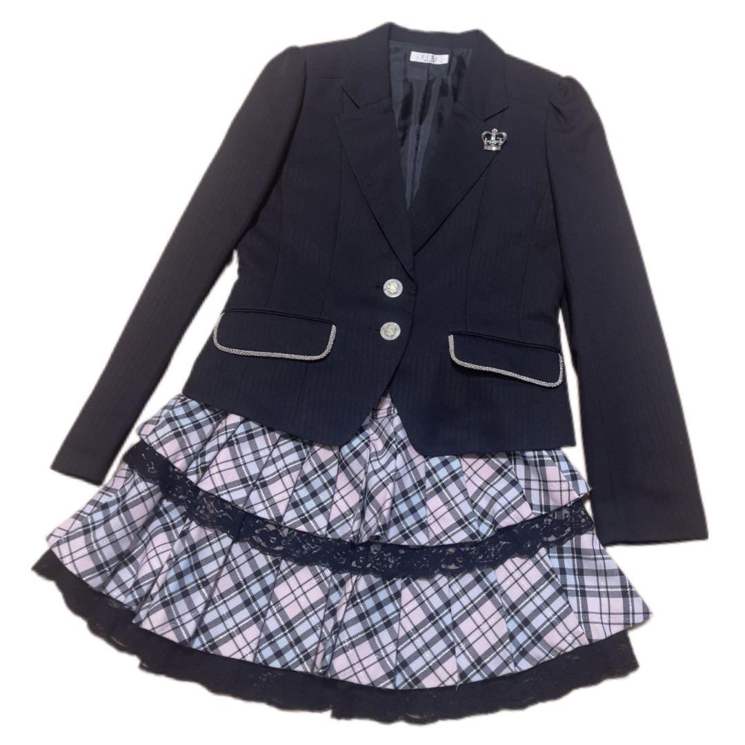 160_フォーマル_スーツ_セレモニーセット 卒服 ELLE 卒業式　キャット製