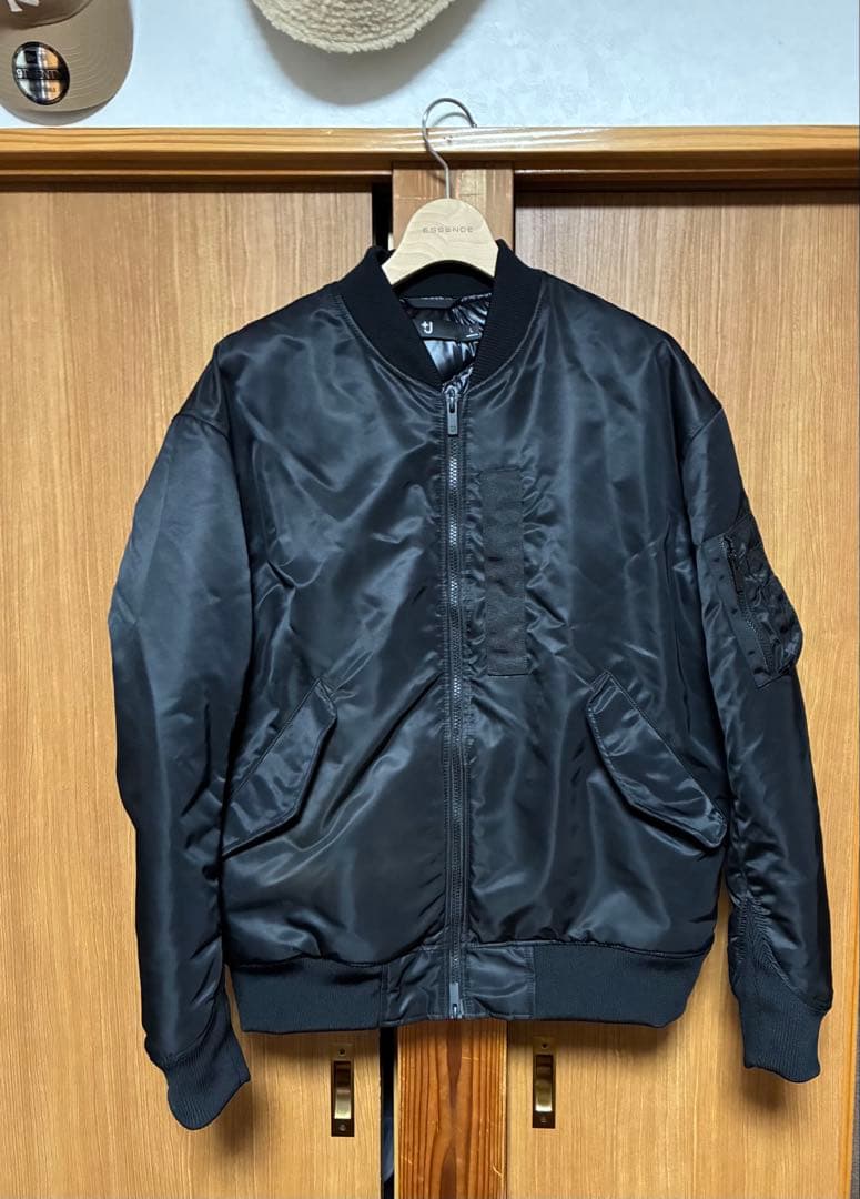 【未使用品】ユニクロ+J ハイブリッド MA-1 ダウンジャケット L ブラック