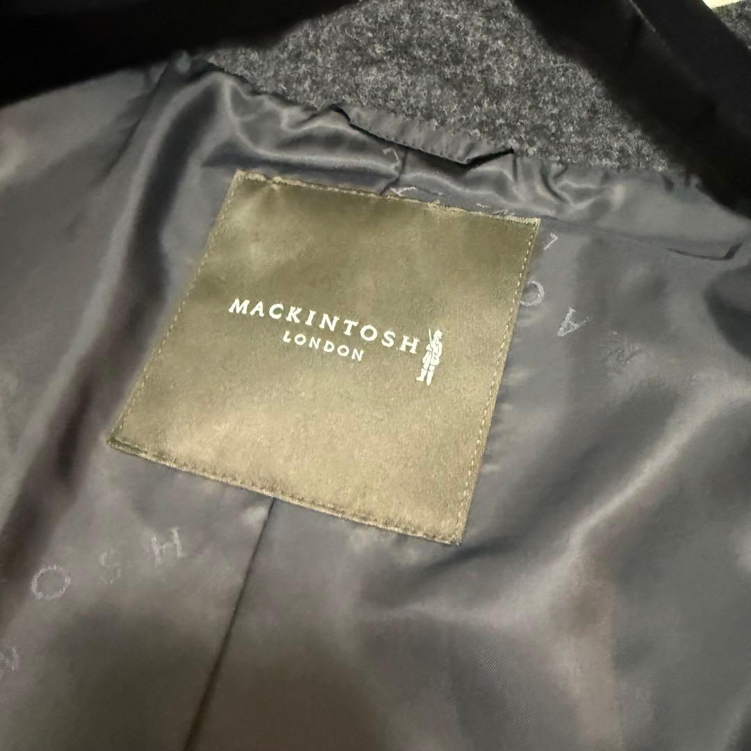 マッキントッシュロンドン　ウールコート　スタンドカラー　黒　44 大きめサイズ