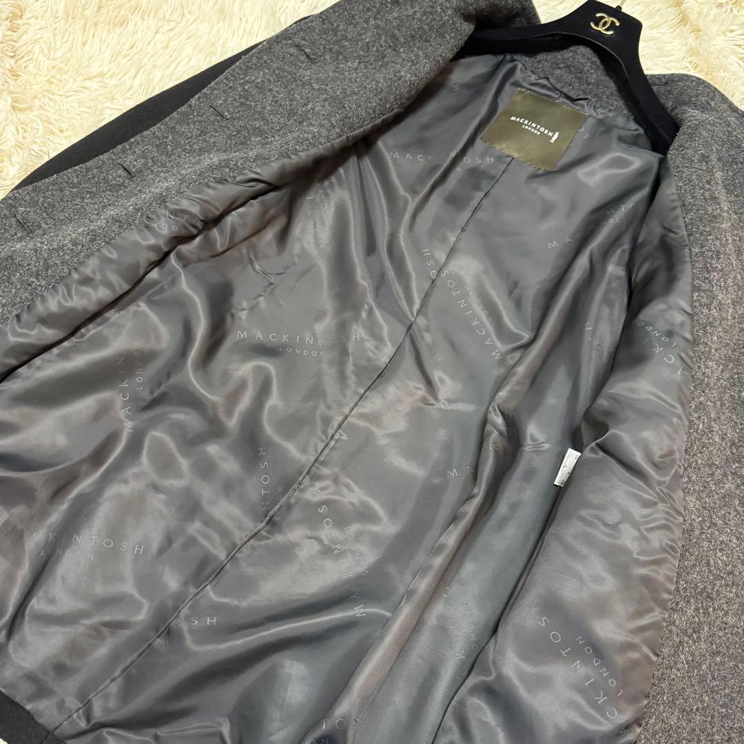 マッキントッシュロンドン　ウールコート　スタンドカラー　黒　44 大きめサイズ