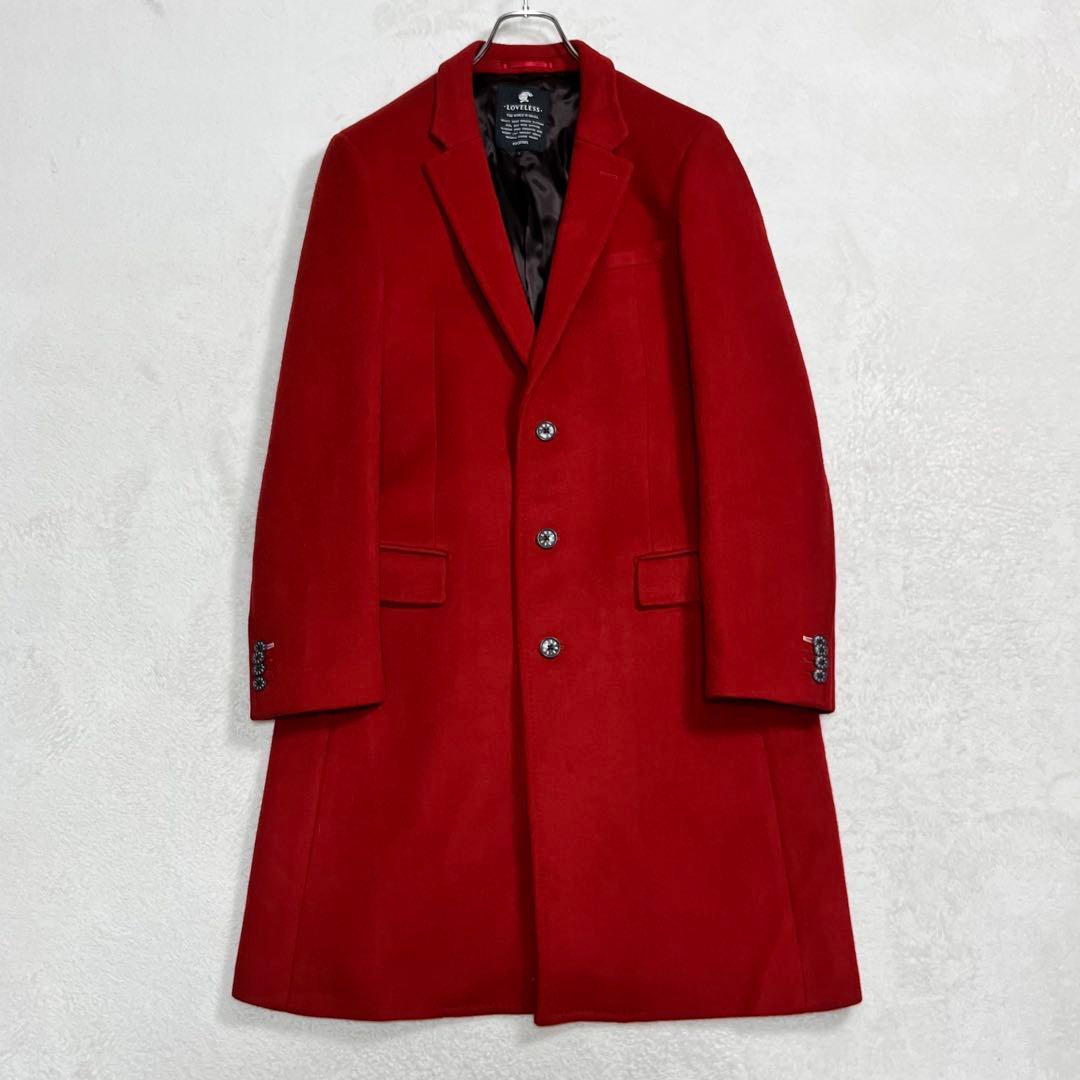 美品『LOVELESS ラブレス』チェスターコート ボルドー ウール 三陽商会