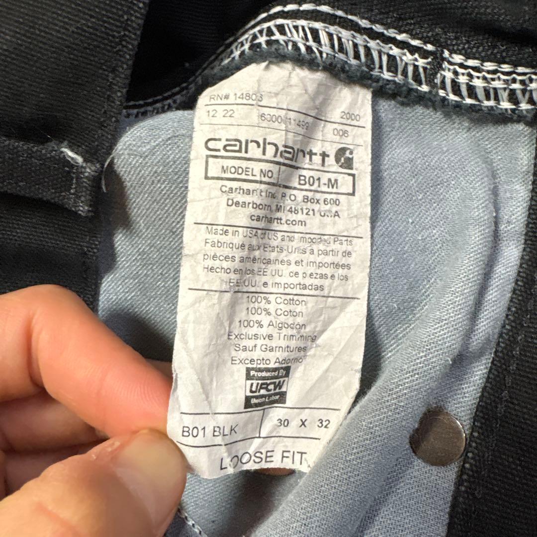 USA製カーハート ダブルニー ペインターパンツ 黒 B01