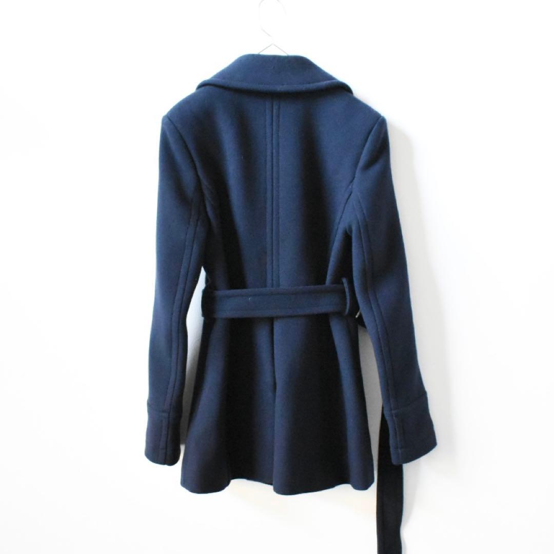 【ステラマッカートニー】ベルテッドウールピーコート ネイビー 近年 34/S
