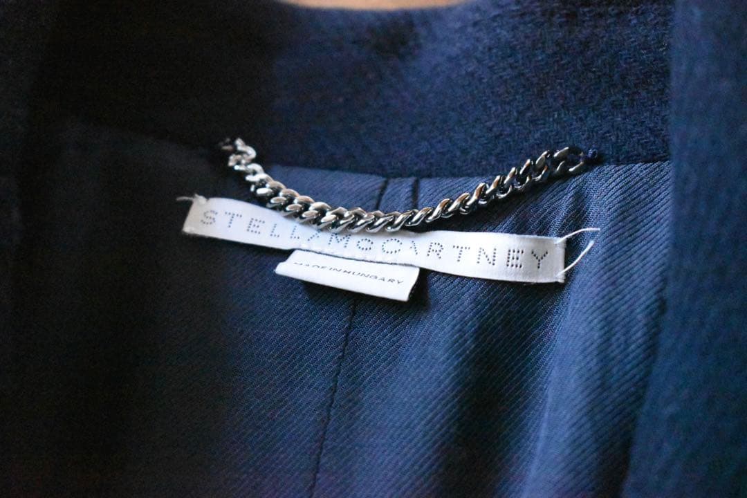 【ステラマッカートニー】ベルテッドウールピーコート ネイビー 近年 34/S