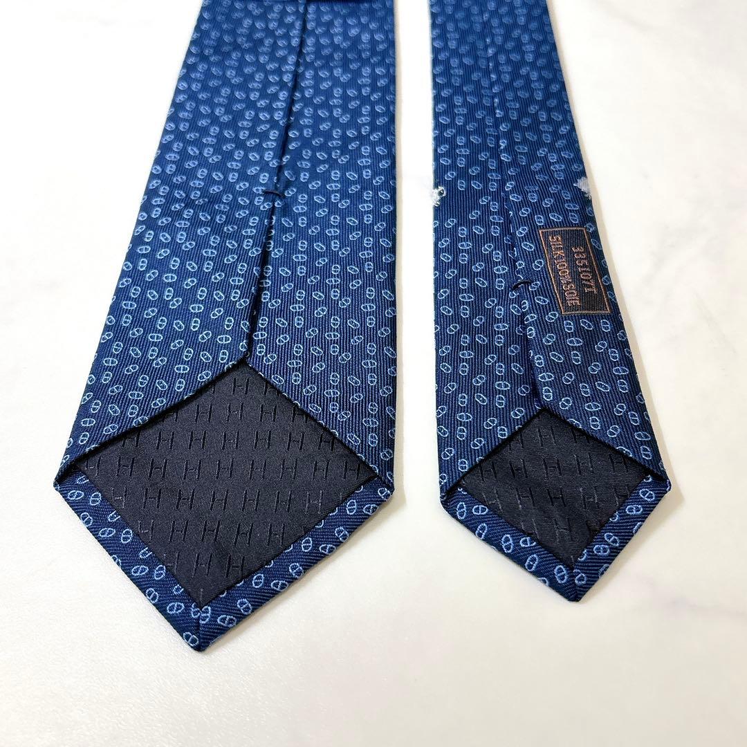 箱付き エルメス シェーヌダンクル ジャガード織 ネクタイ 羊柄 裏ファソネ