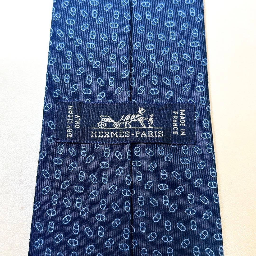 箱付き エルメス シェーヌダンクル ジャガード織 ネクタイ 羊柄 裏ファソネ