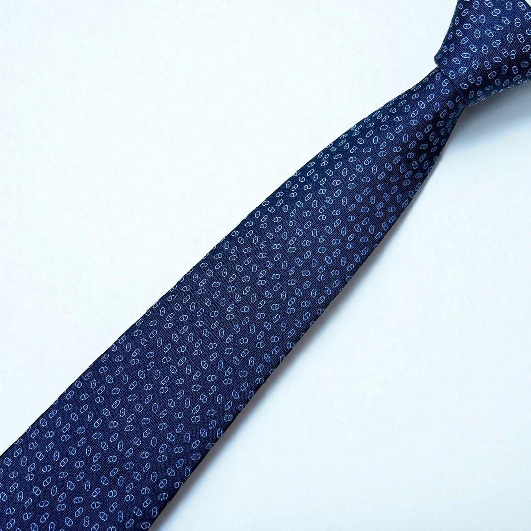 箱付き エルメス シェーヌダンクル ジャガード織 ネクタイ 羊柄 裏ファソネ