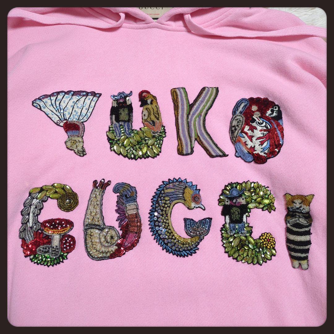 【激レア・美品】GUCCI☆パーカー ヒグチユウココラボ ビジュー ピンク