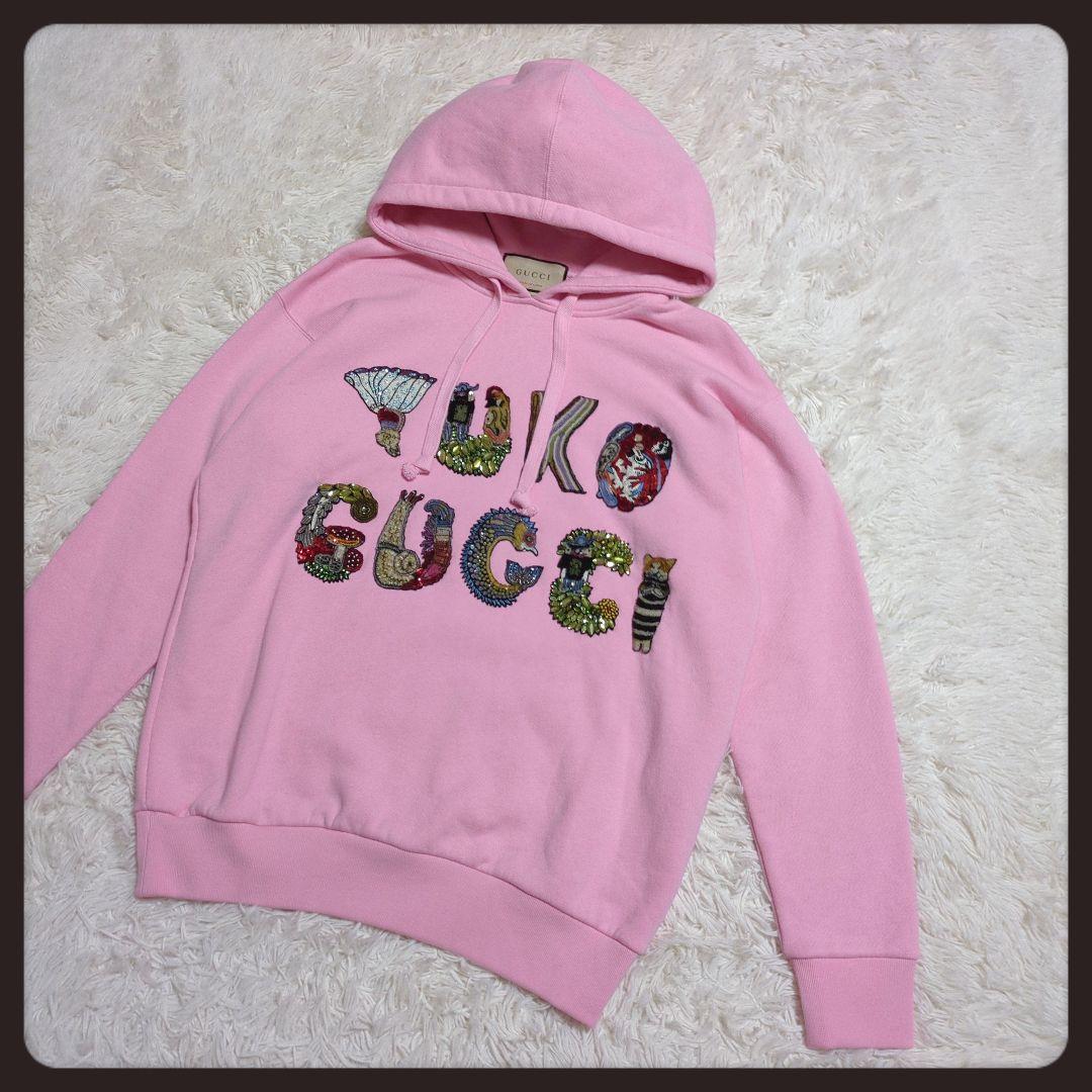 【激レア・美品】GUCCI☆パーカー ヒグチユウココラボ ビジュー ピンク