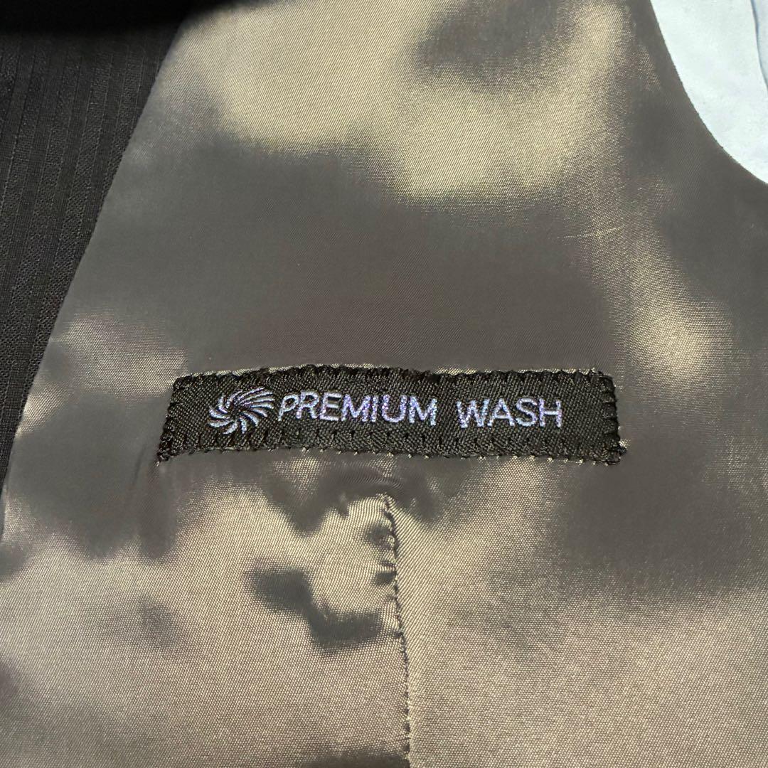 美品　現行タグ　LES MUES 洗える　スリーピース　ブラック　ストライプ　L