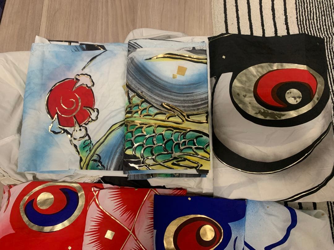 鯉のぼり　金吹雪鯉　5mセット　使用品　こいのぼり