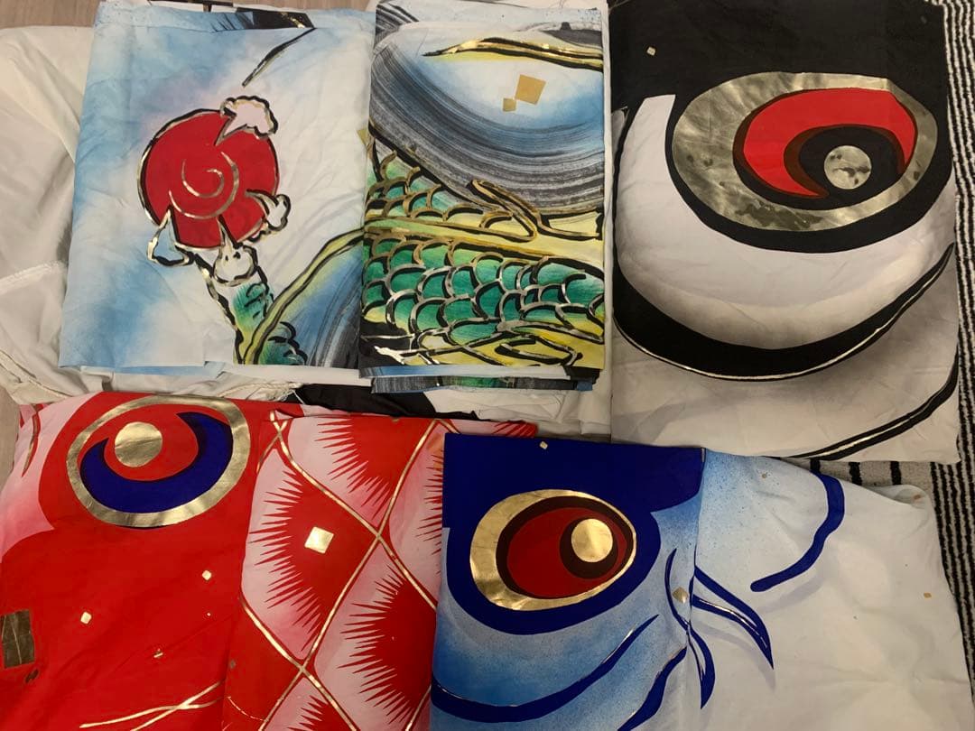 鯉のぼり　金吹雪鯉　5mセット　使用品　こいのぼり