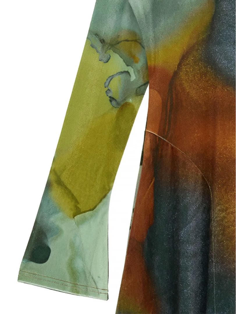 ワンピース ameri 2WAY RUST INK ART VELOUR DRESS