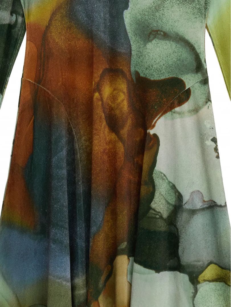 ワンピース ameri 2WAY RUST INK ART VELOUR DRESS