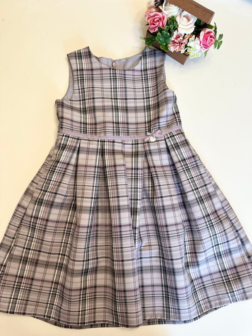 【美品】any FAM チェック柄ドレスとジャケット 120