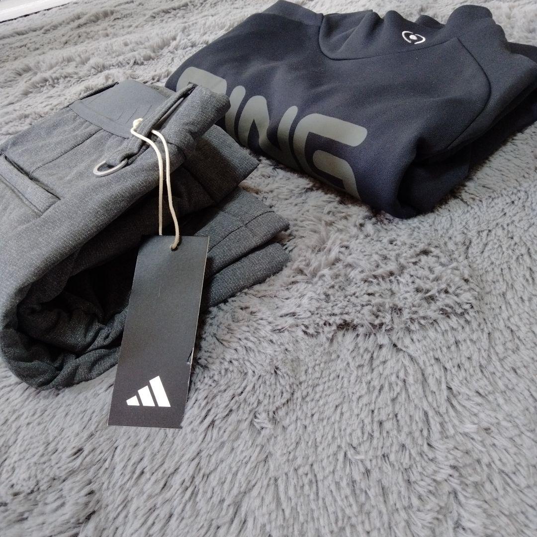 adidas/PING♡モックネック/裏起毛スカートS-M ゴルフ/スポーツ