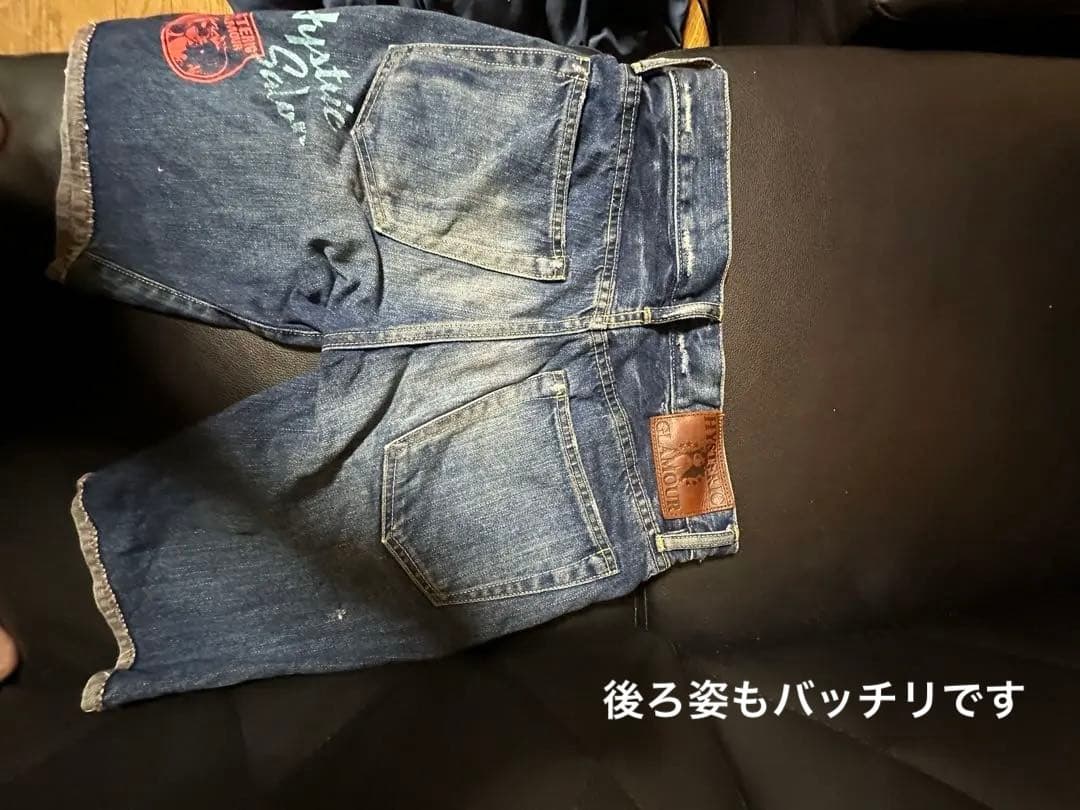 レア ヒステリックグラマー ショートパンツ ロゴ、スタッズ付き