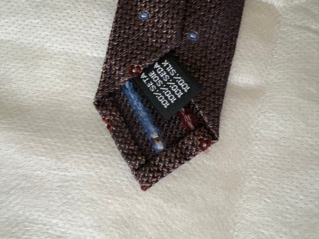 ジュストビスポーク　ネクタイ　ブラウン　小紋　シャロン購入