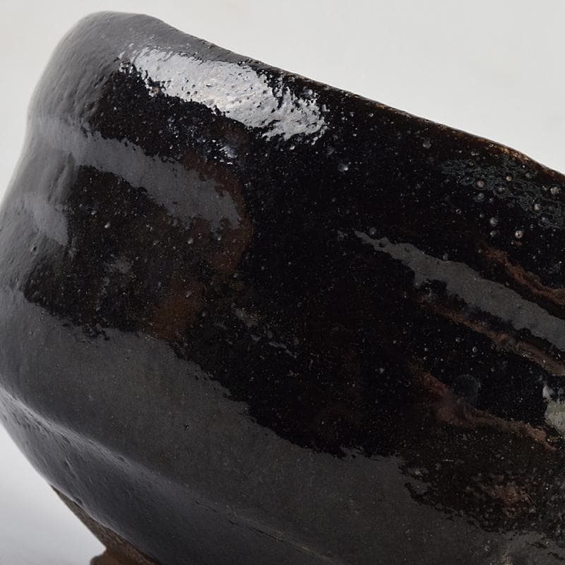 茶道具　楽吉左衛門　黒楽茶碗　時代箱付 　V　R9407