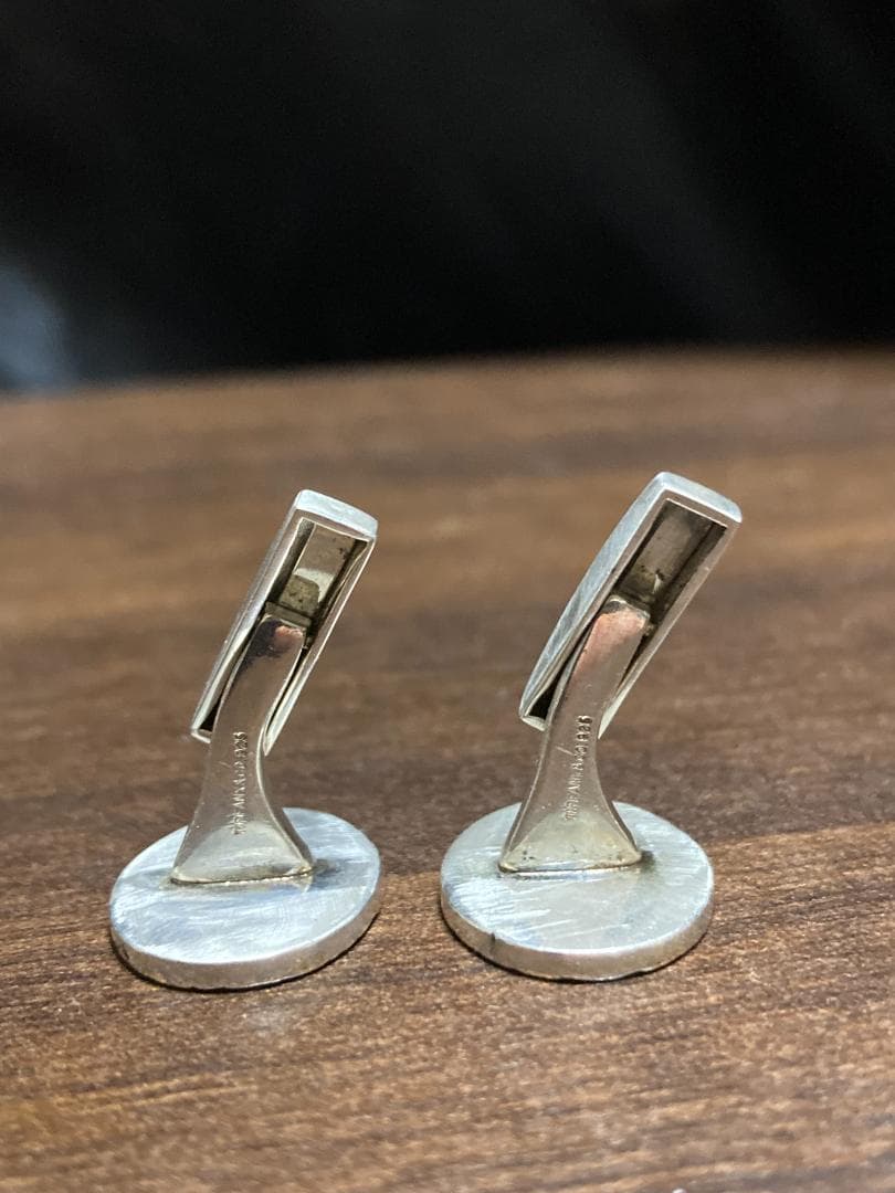 ティファニー オーバル ラウンド メッシュ コンビ カフス SV925 K18