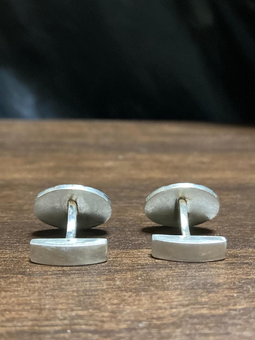 ティファニー オーバル ラウンド メッシュ コンビ カフス SV925 K18