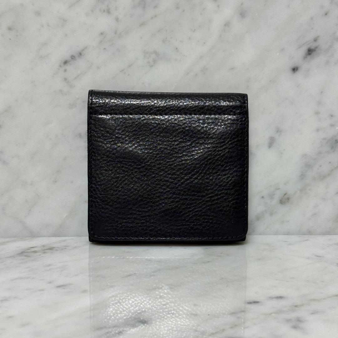 美品 IL BISONTE イルビゾンテ 二つ折り財布 ブラック 黒 本革