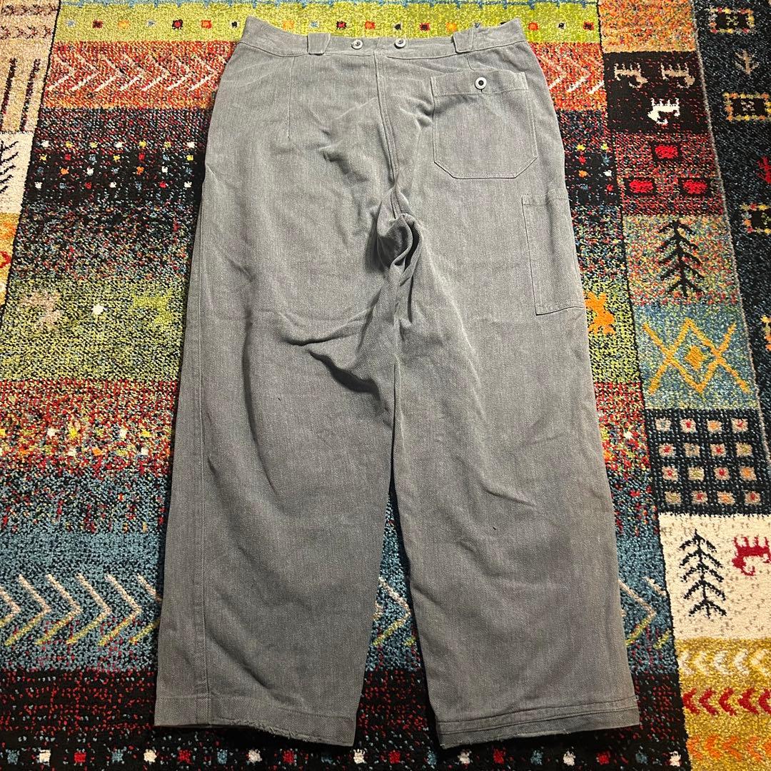 50s スイス軍　前期　アルミボタンデニムパンツ　ミリタリー　ワイドデニムパンツ