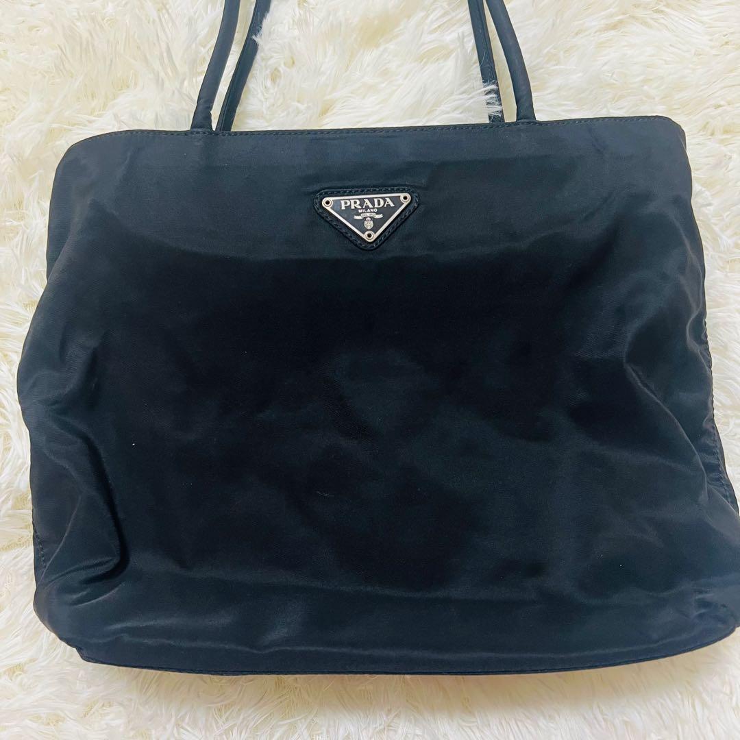 PRADA ナイロン トートバッグ ブラック 三角ロゴ　イタリア製