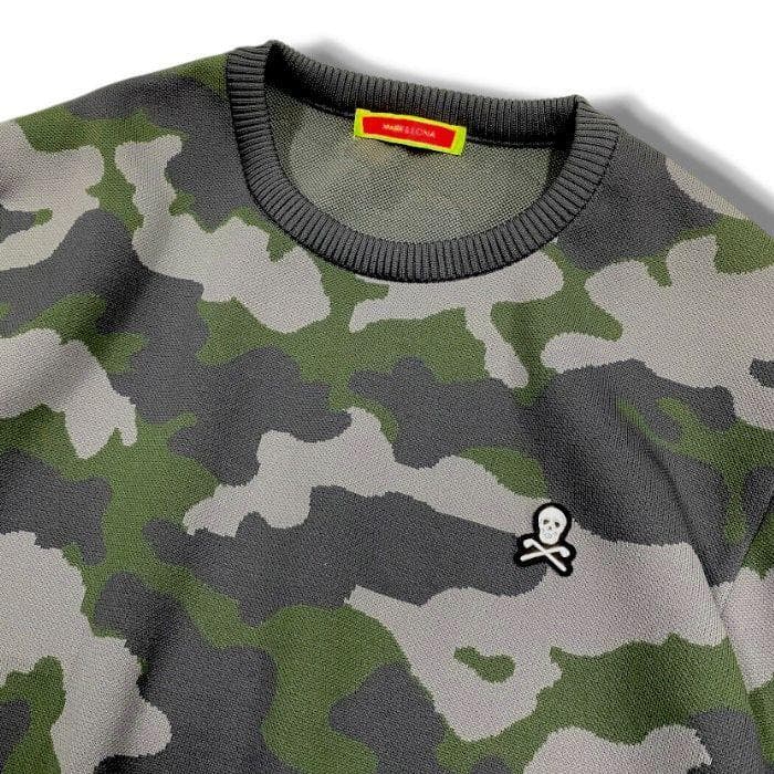 【超美品】MARK & LONA カモフラ柄 ストレッチ ニットセーター 50