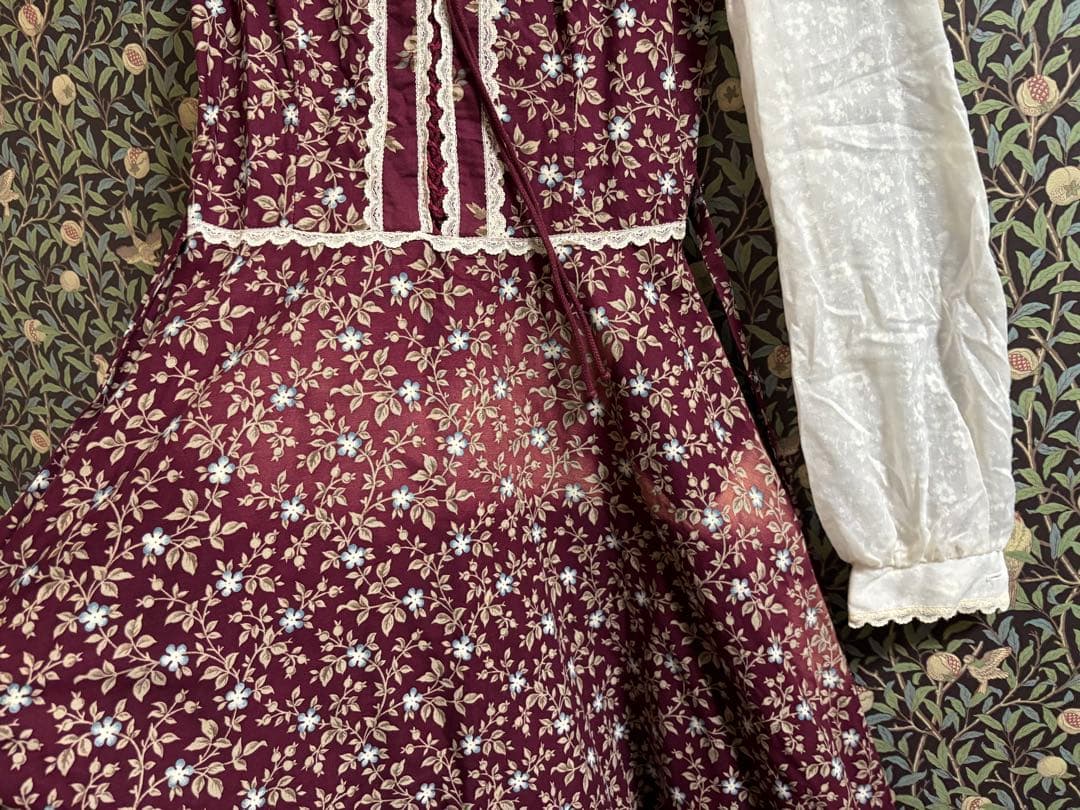 難ありリメイク推奨Gunne Sax 花柄 ヴィンテージ ワンピース