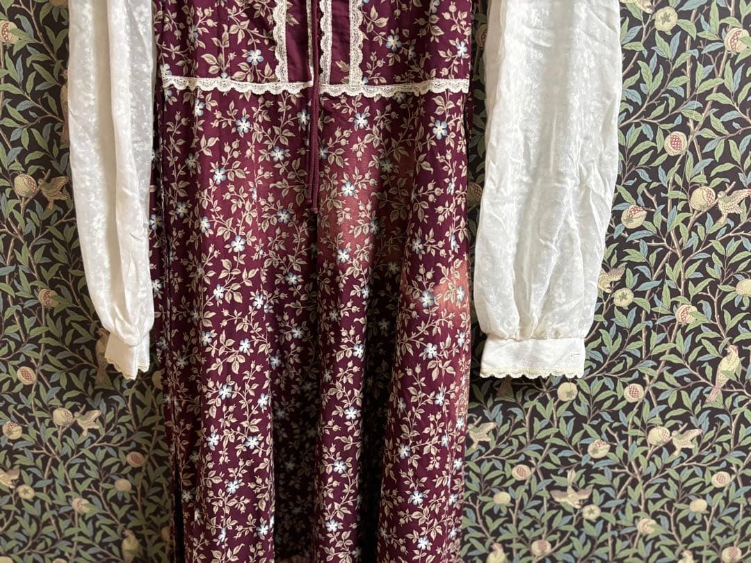 難ありリメイク推奨Gunne Sax 花柄 ヴィンテージ ワンピース