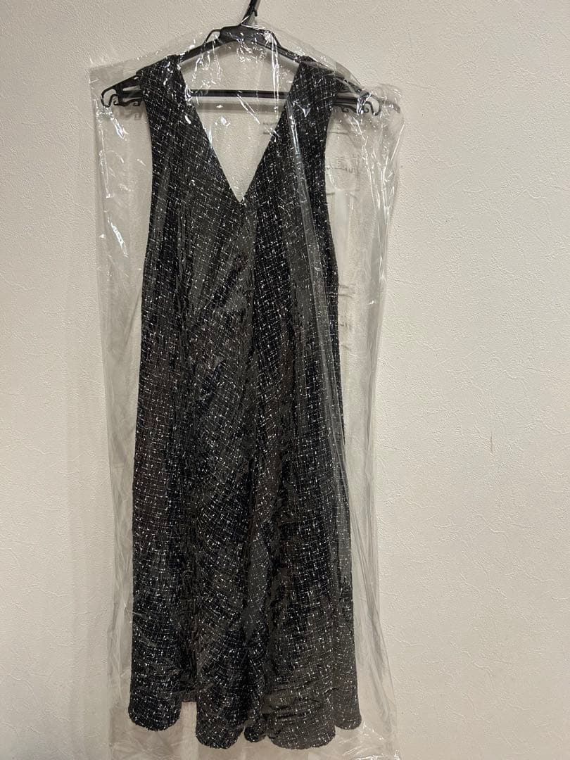 ままちゃん　ビアズリー ツイードフレアワンピース　０サイズ