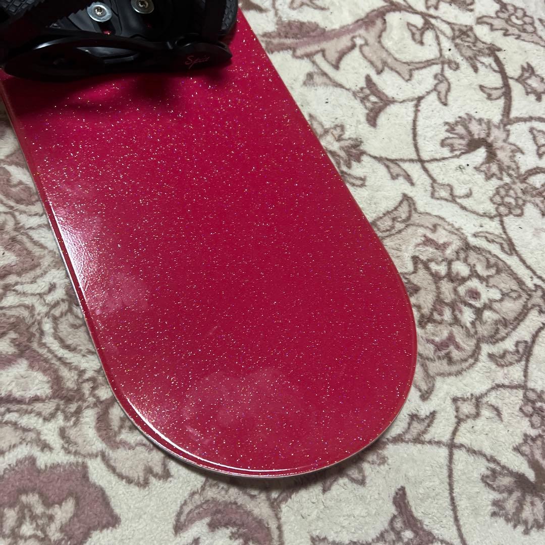 美品 子供 レディース 138.5cm バイン付 スノーボード2点セット