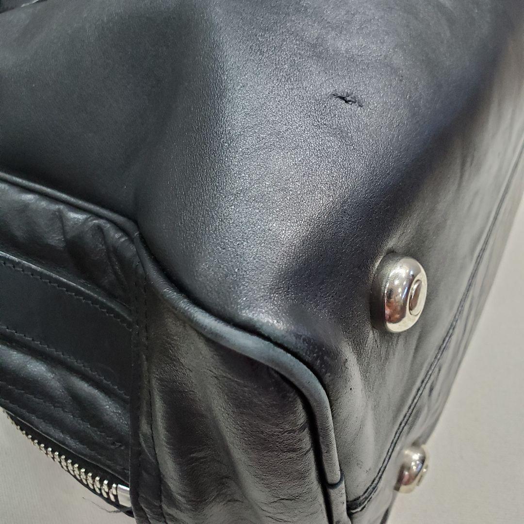 ルイスレザー 黒 レザー ボストンバッグ