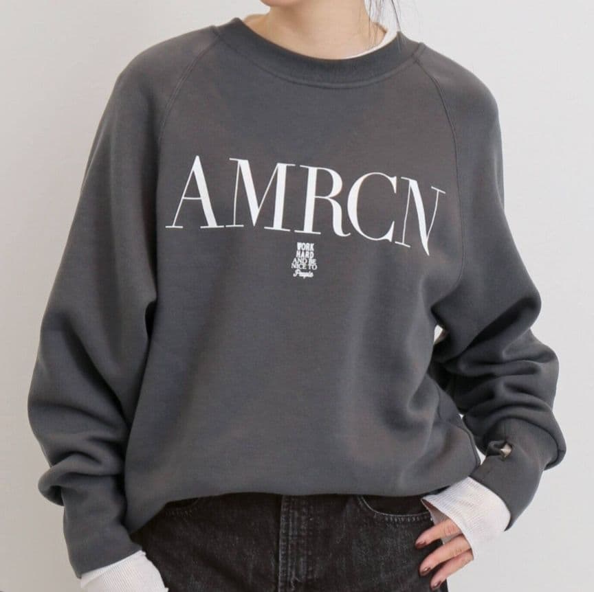 L'Appartement アメリカーナ CREW NECK SWEAT グレー