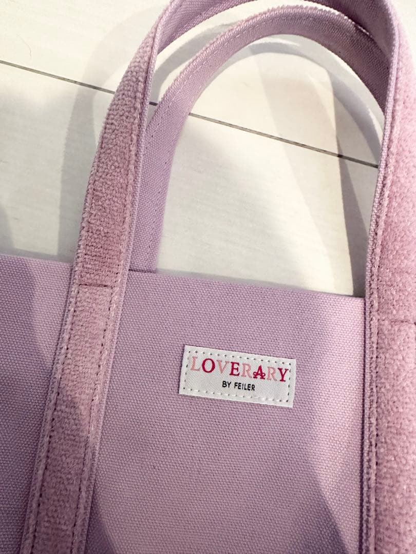 ラブラリーバイフェイラー　ワッペントートバッグ　オールドテディガール　パープル