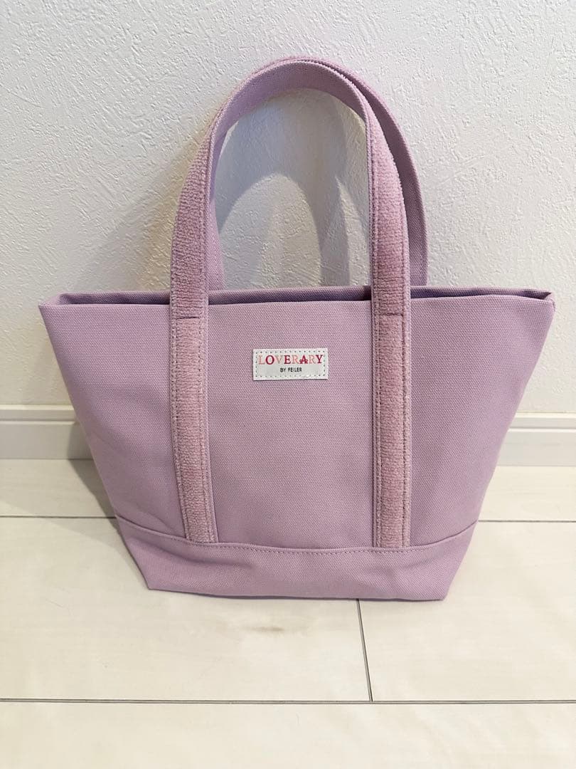 ラブラリーバイフェイラー　ワッペントートバッグ　オールドテディガール　パープル