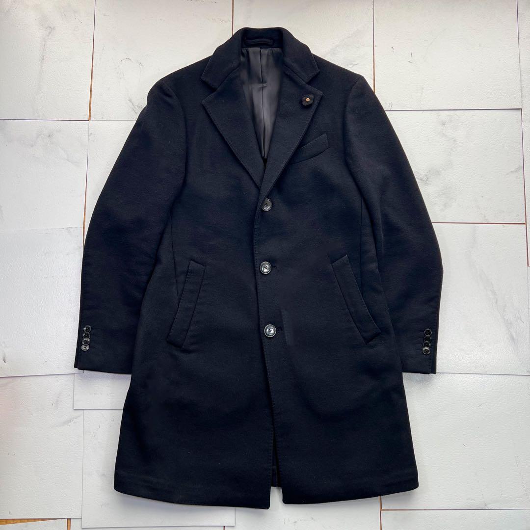 LARDINI ラルディーニ チェスターコート ウール　ブートニエール 48