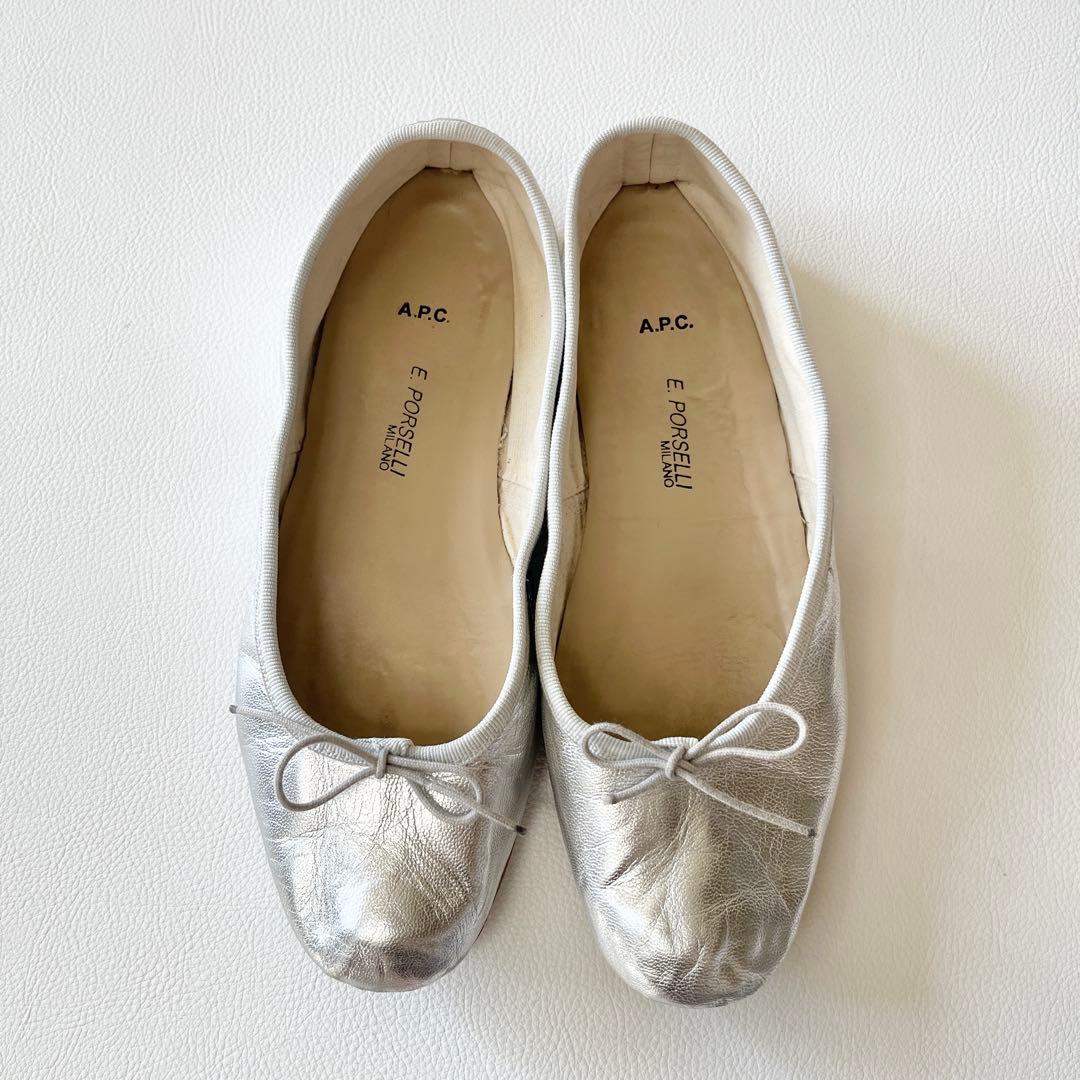▼ポルセリ×A.P.C アーペーセー【39】フラット バレエシューズ パンプス