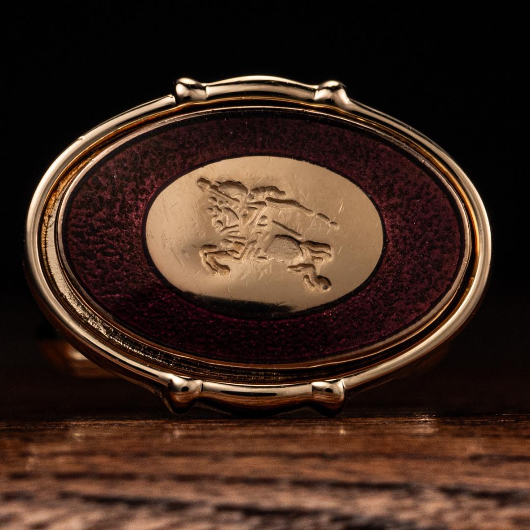 【英国王室御用達】 バーバリー ボルドーエナメル カフリンクス Burberry