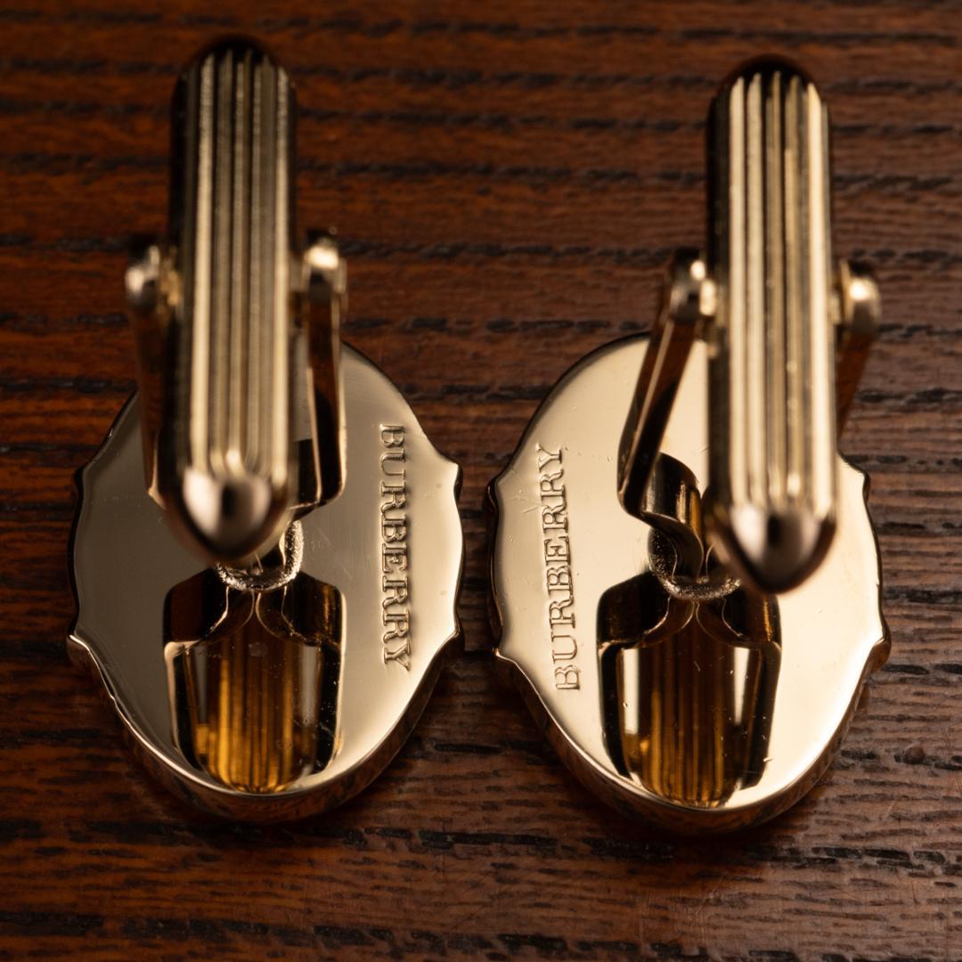 【英国王室御用達】 バーバリー ボルドーエナメル カフリンクス Burberry