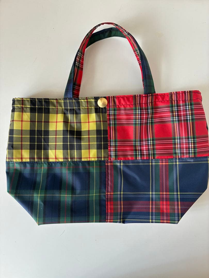 ＊最新＊Tページでございます＊タータンチェックパッチワークトート＊