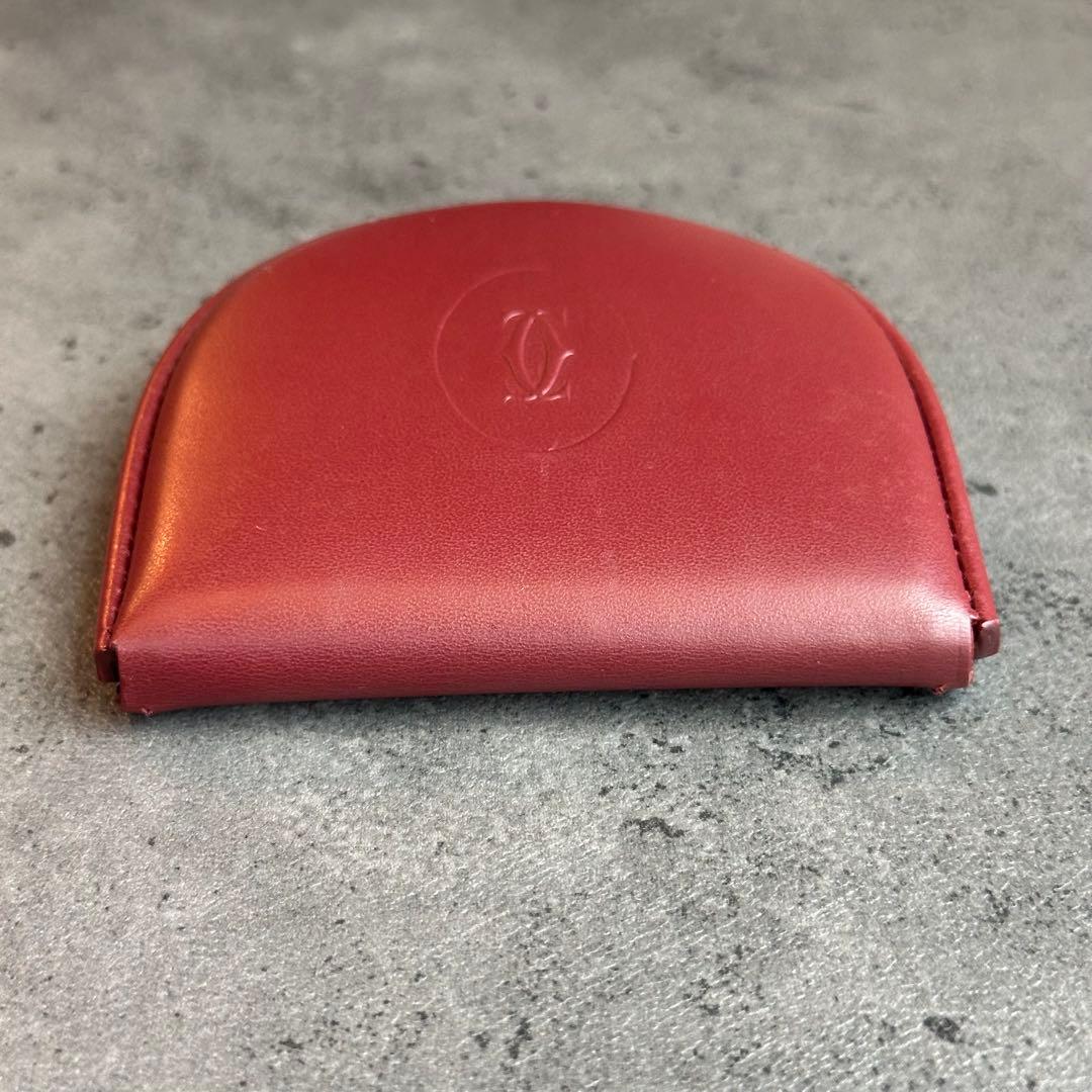 Cartier マストライン 馬蹄型 ケース 小銭入れ　ボルドー
