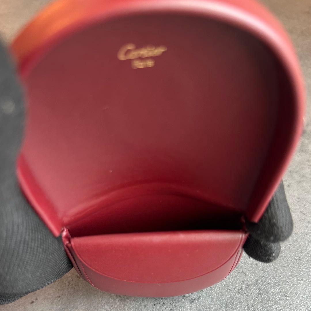 Cartier マストライン 馬蹄型 ケース 小銭入れ　ボルドー