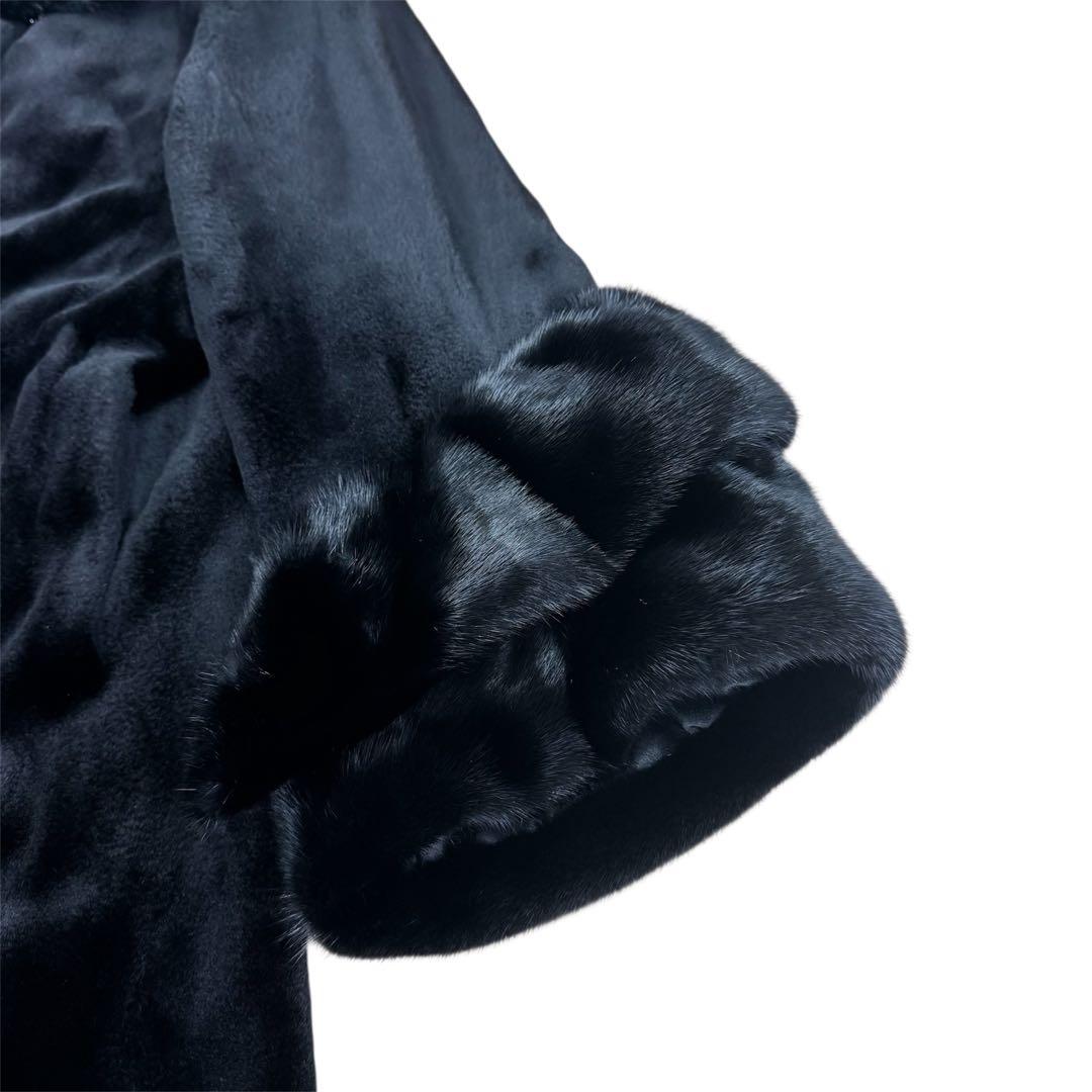 ノースビーチ コペンハーゲン ミンク ファーコート ロング丈 ベルスリーブ 毛皮