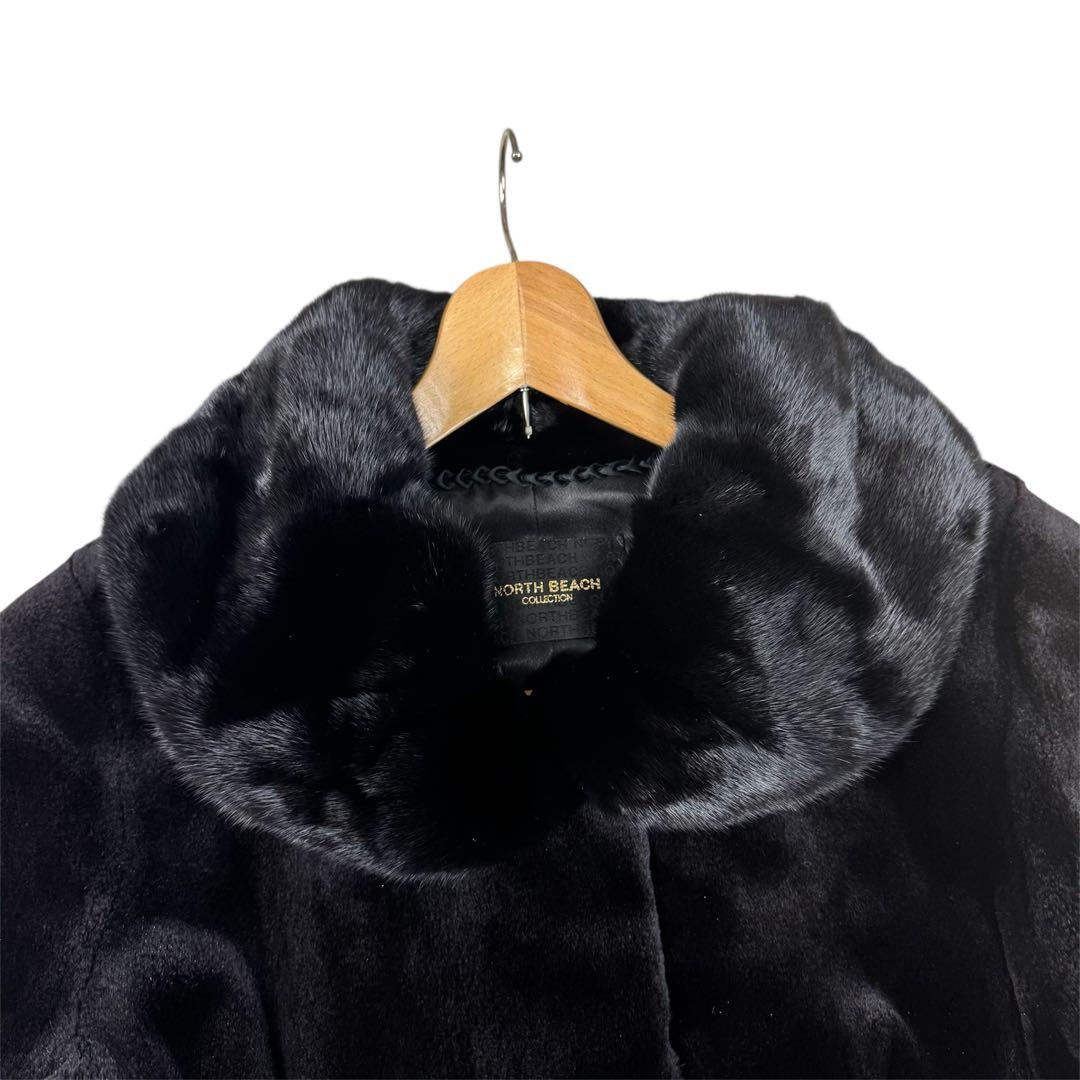 ノースビーチ コペンハーゲン ミンク ファーコート ロング丈 ベルスリーブ 毛皮