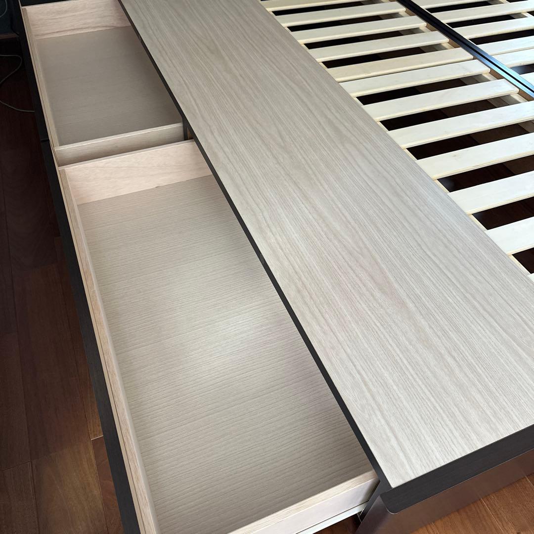 フランスベッド ベッドフレーム セミダブル+シングル 引出 ライト コンセント